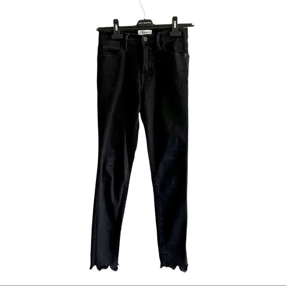 Frame Le High Ankle Skinny Jeans Black 27 - Picture 4 of 11